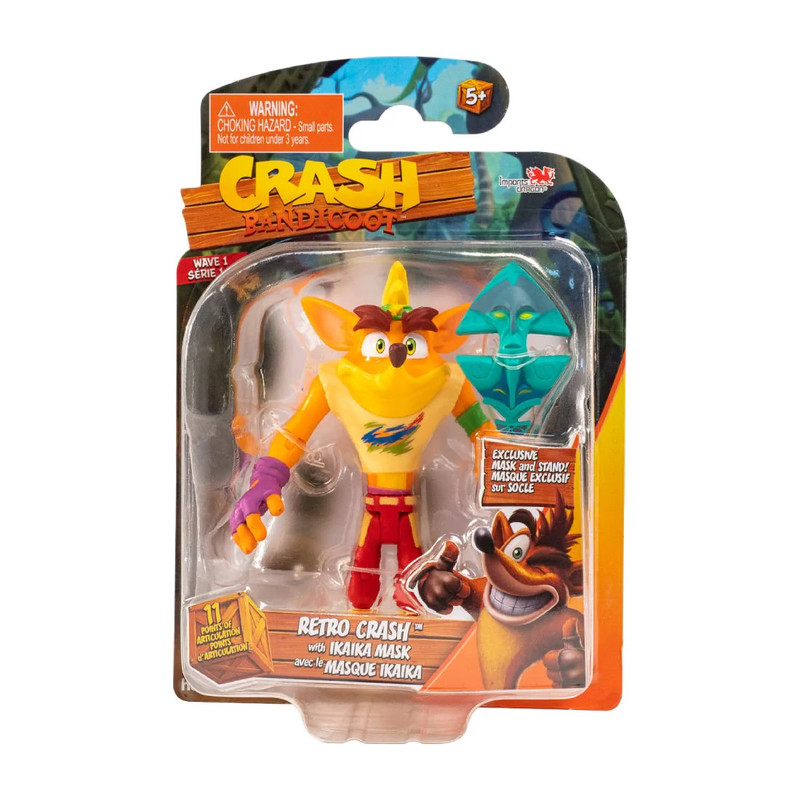 Crash Bandicoot Action Figure - Retro Crash With Ika Ika Mask - لعبة